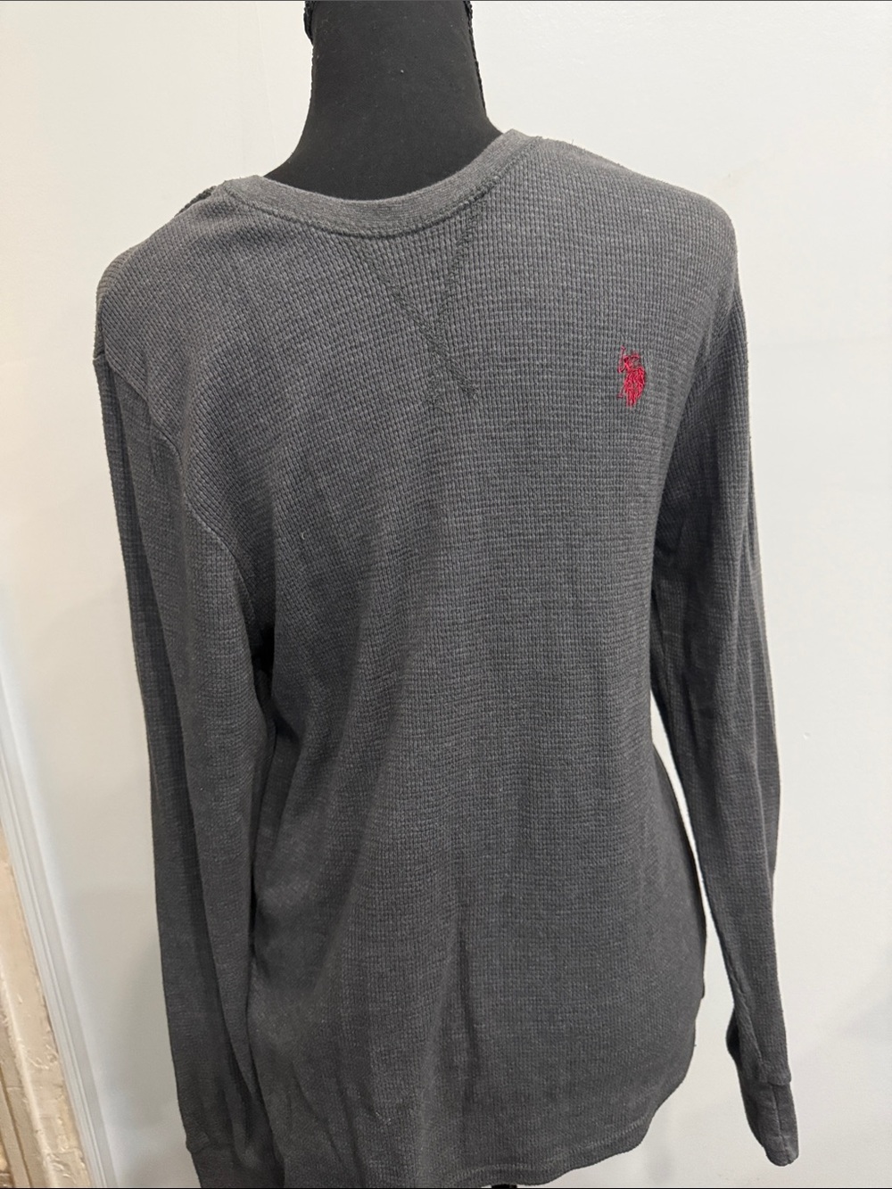 U.S. Polo Assn. Sleepware Long Sleeve Waffle Knit with Red Logos